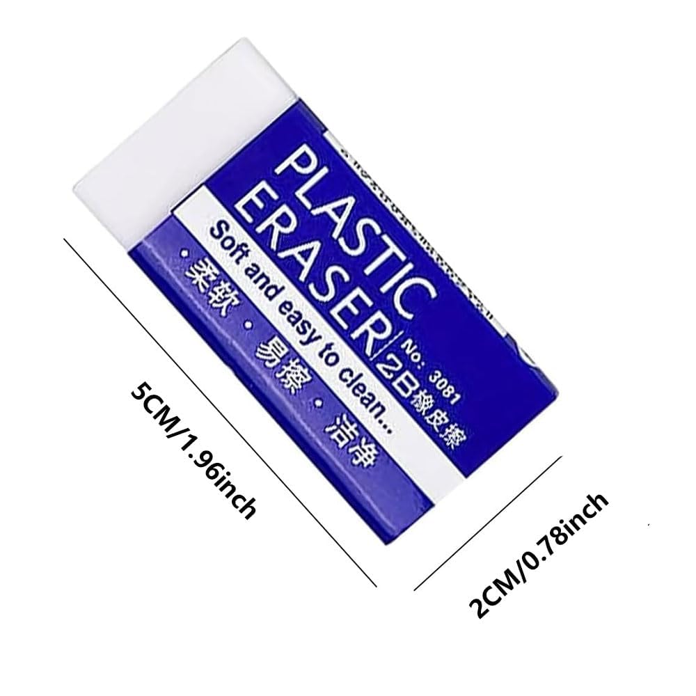 12 Pcs Eraser-White Erasers Multipack Rubbers Erasers for Kids on School Office, Kids, Adults,Classic Latex Free Plastic Rubber - Image 2