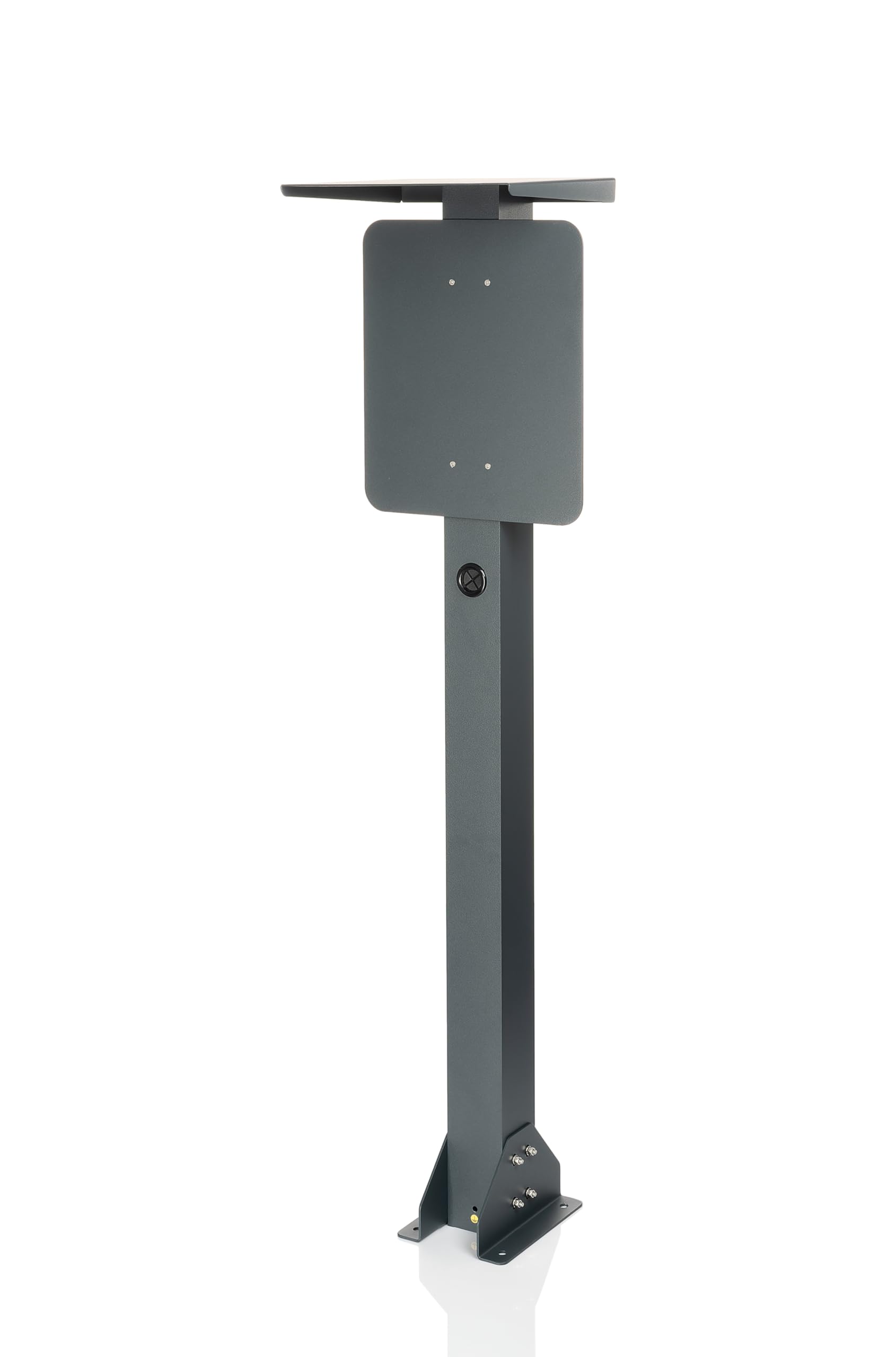 Supporto universale di alta qualità in alluminio per wallbox con tetto per la protezione dalle intemperie della stazione di ricarica. Colonna di supporto per stazioni di ricarica per