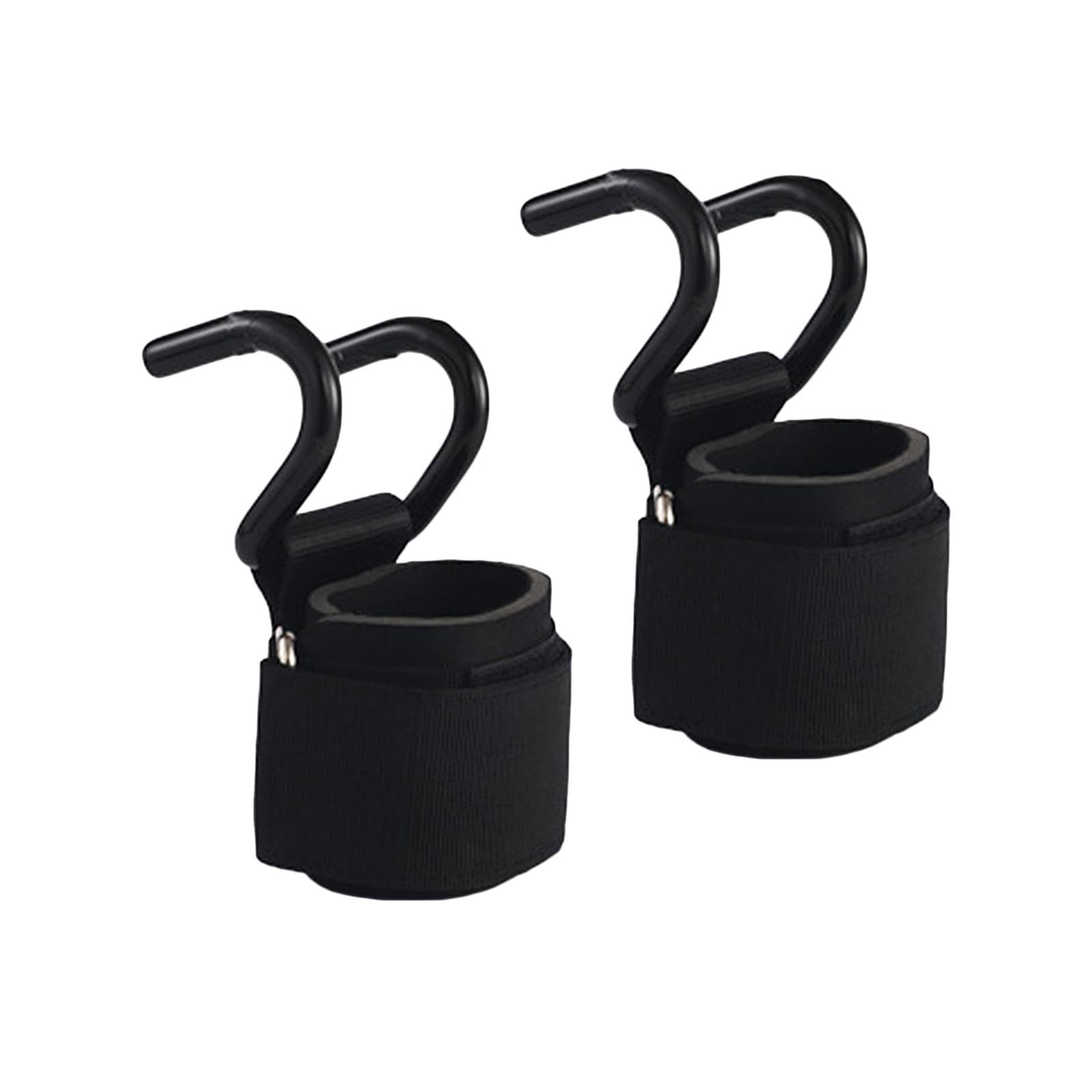 ATORSE 2 Pieces Weight Lifting Hooks Portable for Powerlifting Bodybuilding Workout Black-image-46
