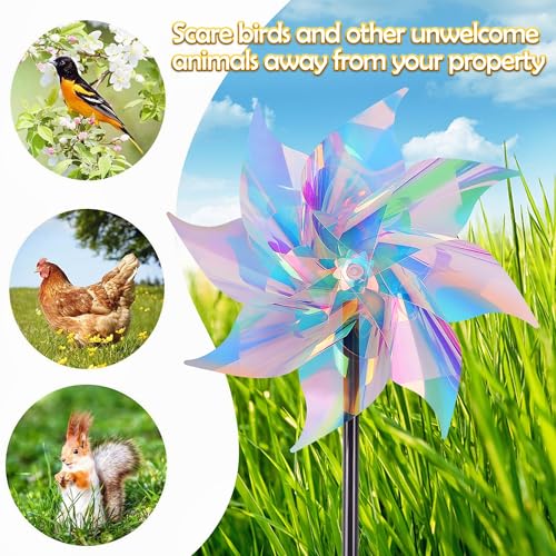 Hausse Cataventos Refletivos de 10 Pacotes, Cata-Vento Extra Brilhante com Estacas, Dispositivos Ceg