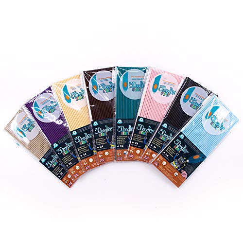 3Doodler Start 3D Printing Filament Refill Bundle (X8 Pack, Over 900'. of Extruded Plastic) - Collection 2, Compatible with Start 3D Pen for Kids