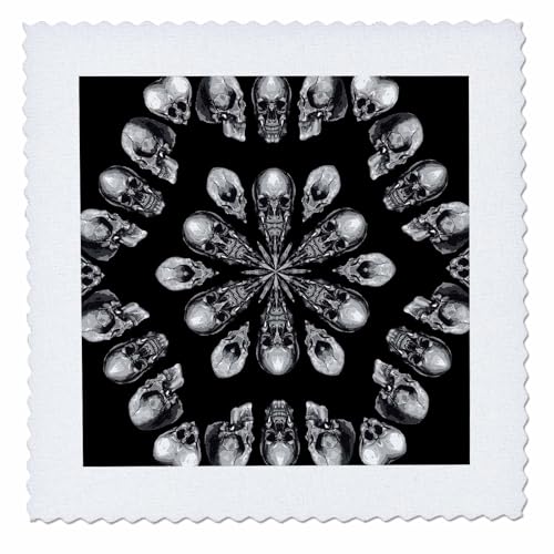 22x22 inch Quilt Square - A Death Hex Skull Vector Art Kaleidoscope Kaleidoscope - Skull Pattern