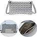 WIGUYUN Women Rivet Envelope Clutch Bag Purse Fashion Faux Leather Studded Crossbody Bag Evening Handbag for Ladies,Silver