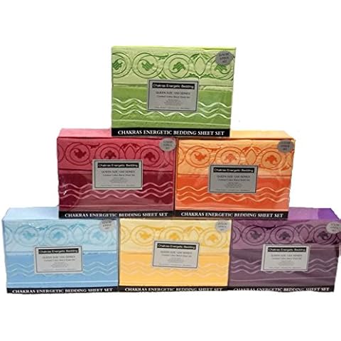 Empire Furniture USA Chakra Energetic 6 Piece Embroidered Sheet Set Bedding 1200 Series Cotton Blend (Yellow, King Size) Cover