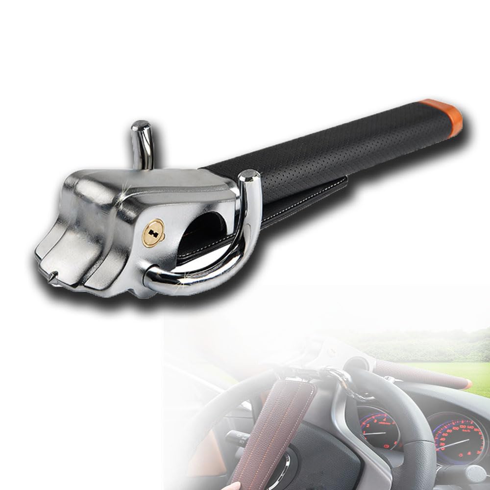Antirrobo Coche, para Benz GLA 2015-2019 Barra Antirrobo Coche Volante Barra Antirrobo Bloqueo Volante Coche con 2 Llaves Barra Bloqueo,A-Black
