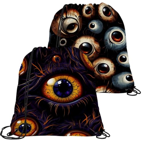Sac à dos gym Halloween globe oculaire imperméable idéal pour sport voyage et natation en duo