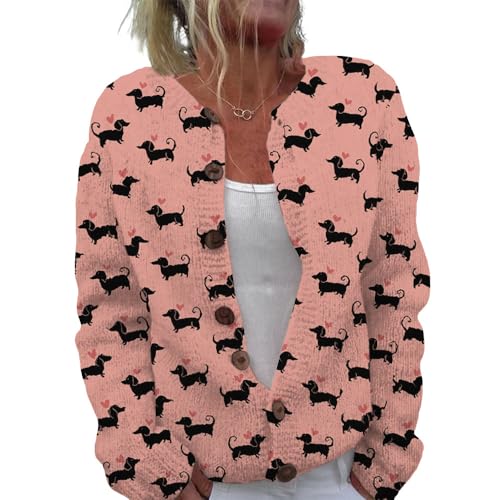 HOTYD Western Cardigan Sweaters for Women Aztec Boho Open Front Knitted Sweater Long Sleeve Button Winter Warm Outwear