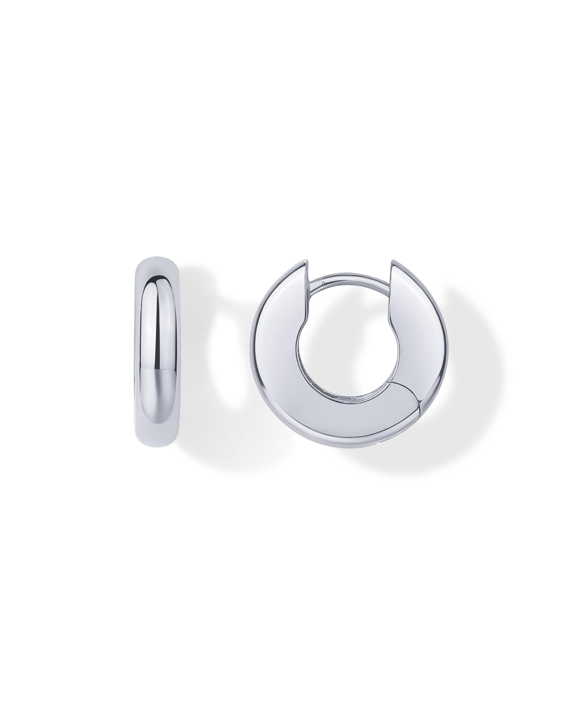 PAVOI 14K Gold Plated Chunky Huggie Earrings for Women, Small Hoop Earrings