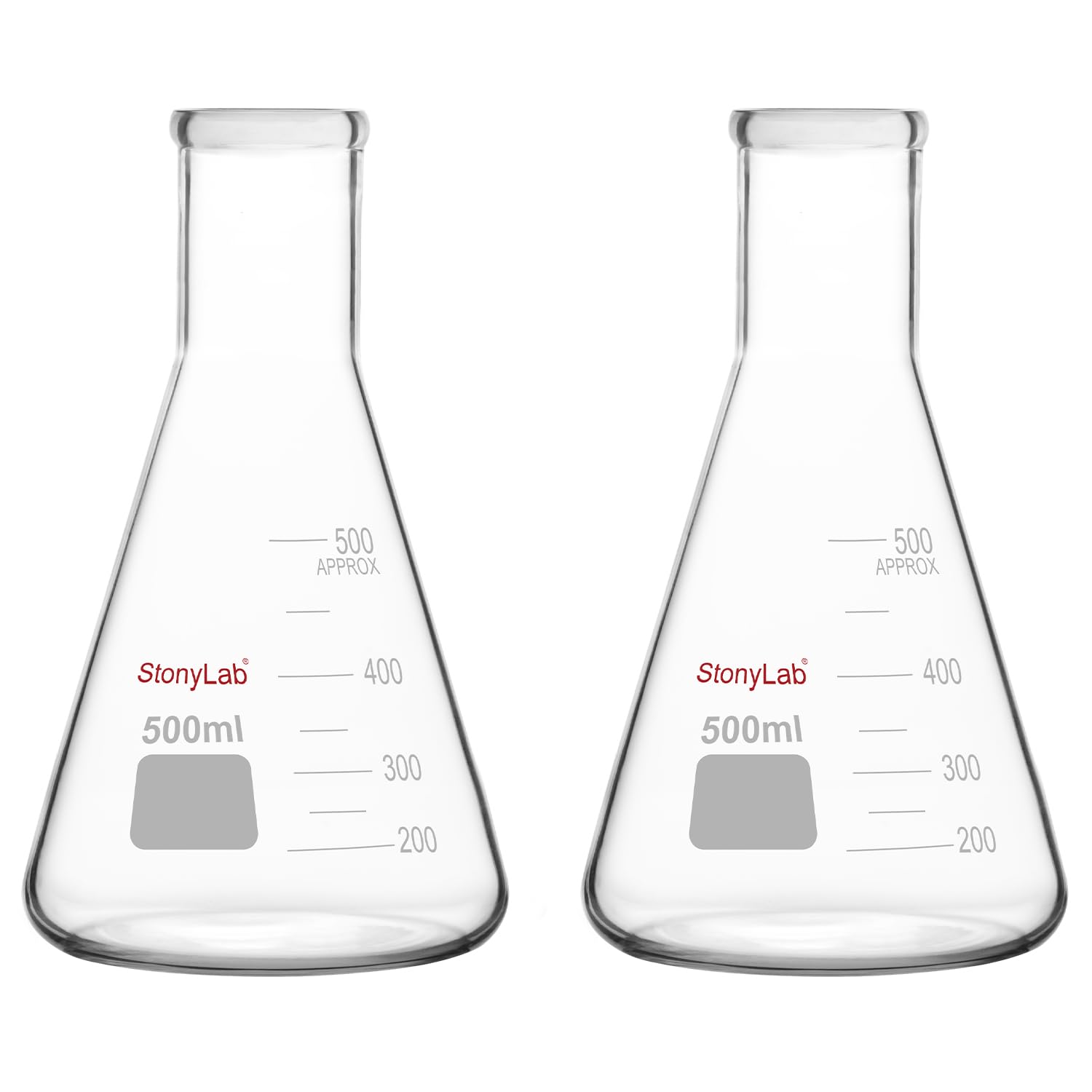 stonylab Erlenmeyer Flasks, 2 Pack 50 ml Narrow Mouth Heavy Wall Borosilicate Glass Erlenmeyer Flask Laboratory Glassware — Amazon image 8