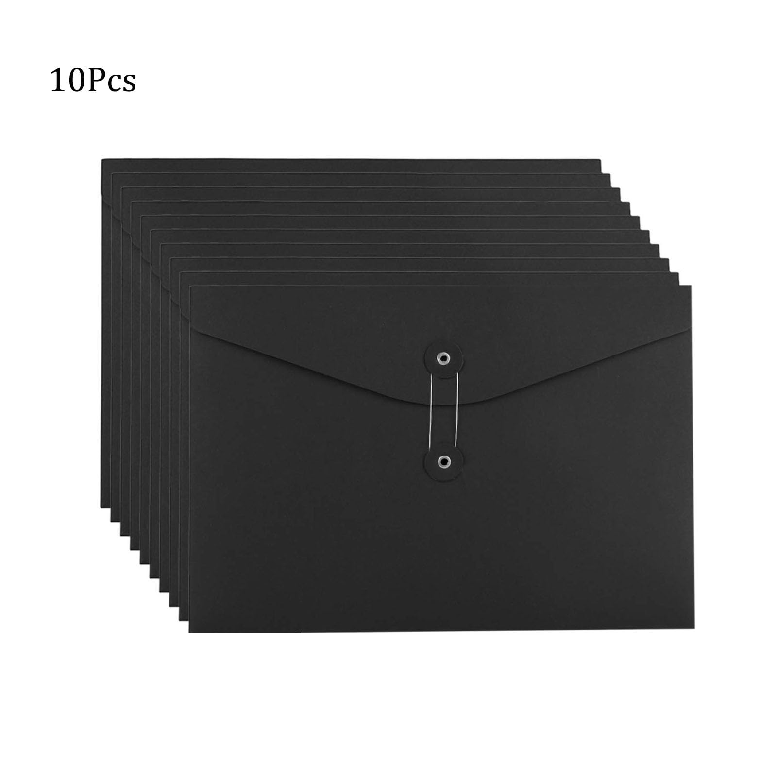 10 Pcs A4 Kraft Paper Envelopes File Folders Pockets Project Folder Documents Paper Wallet Bag with String & Button Closure Portfolio Paperwork Organiser Presentation Pouch for Office School Home - Image 3