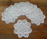 Vintage Lace Doilies European Round Lace Placemat Victorian Style Lace Table Decoration Small...