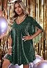 Gettalocky Sequin Christmas Party Dresses for Women Elegant Classy with Sleeves Flowy Cocktail Swing Dress,GT00427-Dark Green,L #3