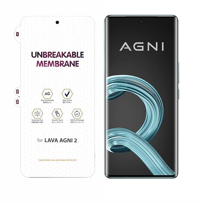 Image of BLACKSHEEP Matte Screen Protector for Lava Agni 2 (Pack of 1) Membrane Case Friendly Full Edge to Edge Screen Coverage & Installation Kit