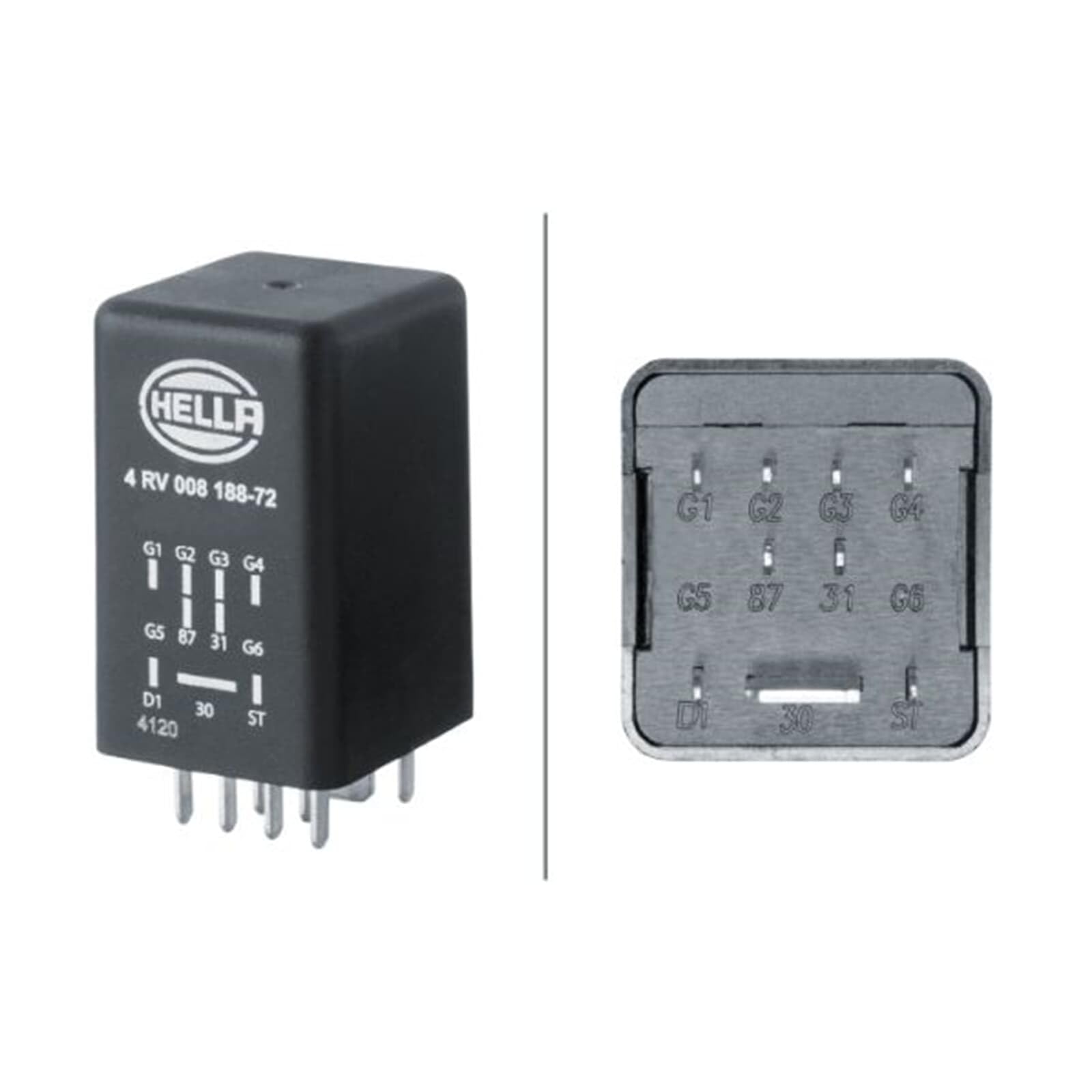 HELLA 4RV 008 188-721 Sterownik, czas żarzenia - 12V - 9-biegunowy - zdolny do nagrzewania wtórnego - Liczba cylindrów: 4