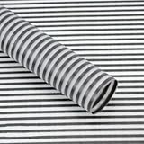 Striped Flower Packaging Paper Waterproof Flower Wrapping Paper Floral Bouquet Gift Packaging Supplies 20 Counts (Black)