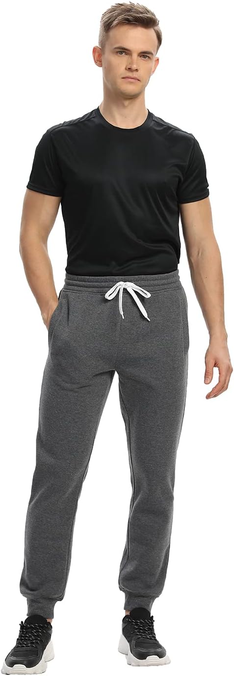 Mens Joggers Sweatpants,3 Pack Fleece Sweat Pants with Pockets/Zipper Pockets Athletic Workout Gym Joggers for Men - Image 7