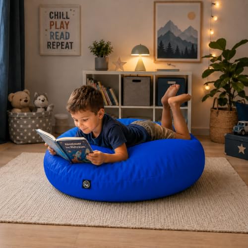 PATCH HOME Sitzsack 2 in 1 Sitzkissen Bodenkissen für Kinder bis 6 Jahren - Gaming mit Füllung...