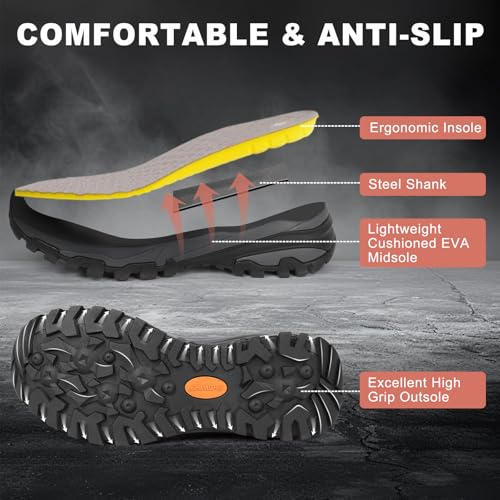 Showave Men's Arctic Pro Rubber Hunting Boots with Steel Shank Insulated Rain Boot Waterproof Neoprene Mud Boot Outdoor Snow Working Boots Cold Weather3