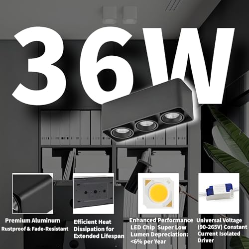 Angle d'angle réglable à LED Carré Spot Encastrable Plafond 36W Lampe AC85-220V - 4