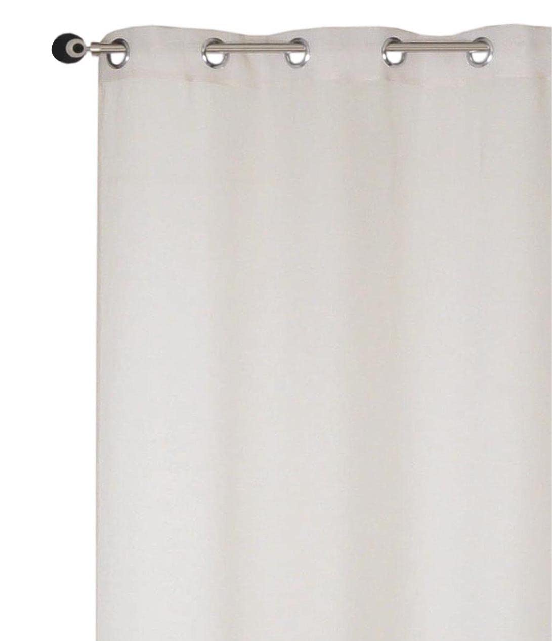Tenda In Voile Stampata 140x240 Cm Con Occhielli - Atout Ciel | Motivo Floreale, Grigio, Pronta Da Appendere Per Soggiorno E Camera
