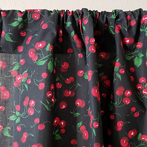 Zen Creative Designs Cherries Allover Fruit Cotton Window Valance Home Décor Bedroom Nursery Kitchen Window (58