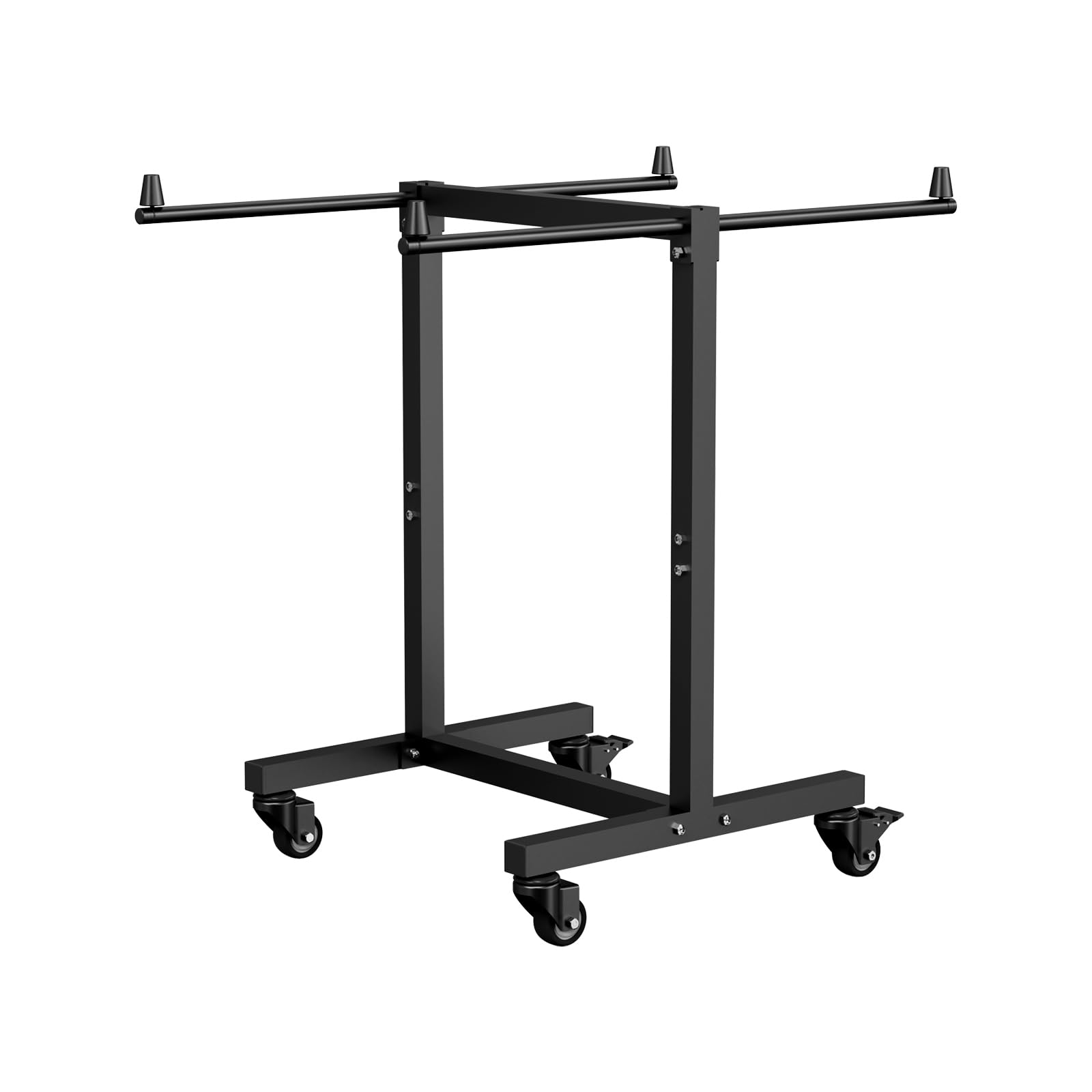 VEVOR Estante para Sillas Plegable, Capacidad de 90 kg, Carrito en Forma de T para 14 sillas, Carrito de Almacenamiento de Metal Resistente con Ruedas de Goma para Fiestas, Eventos, Negro Mate