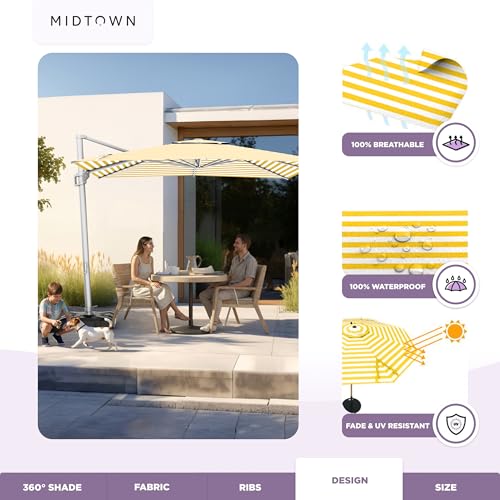 Image of Midtown Umbrellas Grande Square - 9 x 9 Ft Cantilever Umbrella