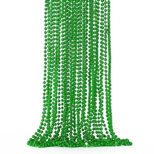 Image of EOBOH 12PCS St Patricks Day Necklace, St Patricks Day Beads Necklace Accessory Set, Mardi Gras St Patricks Costumes Necklaces, Festive Accessories for Mardi Gras St. Patricks Parade Decorations