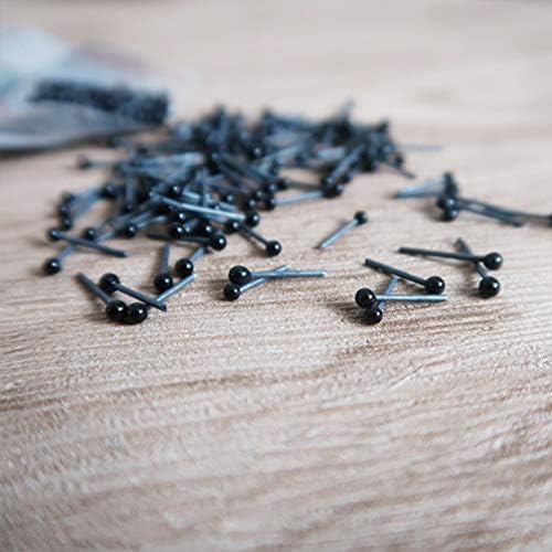 Healifty 50 Pairs Mini Black Glass Eyes Glass Doll Safety Eyes DIY Craft Making Accessories for Needle Felting Doll Puppet Plush Animals 4mm