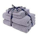 Everplush Diamond Collection 6-Piece Bath Sheet Towel Set, Soft Plush Jacquard Luxury Bath Towels,Highly Absorbent & Fast-Drying Luxury Towels Sets for Bathroom,Shower, or Spa (Grey, Bath Sheet 6PK)