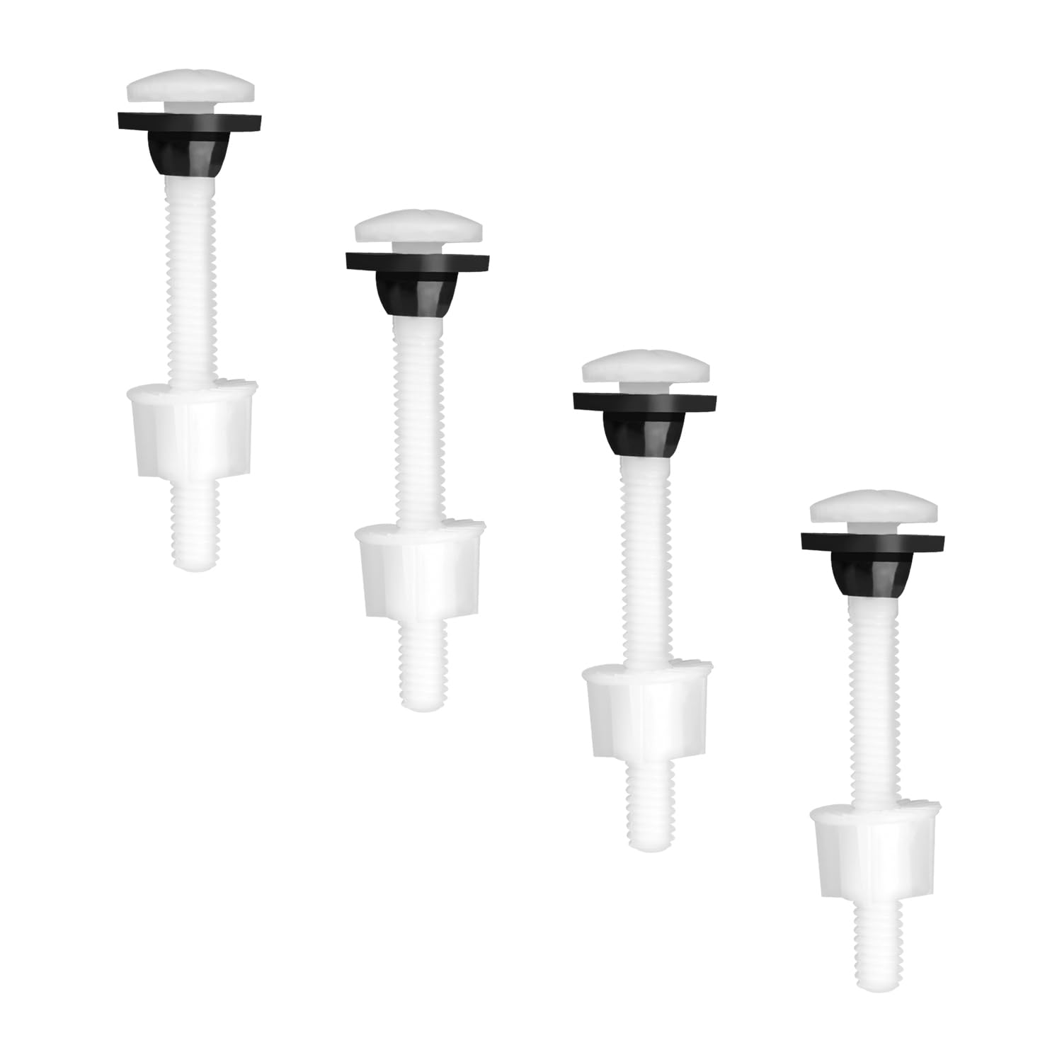 Gaomumu 4PCS M10 Toilet Tank Bolts, Plastic Cistern to Pan Fixing Kit, WC Close Coupling Repair & Leak-Proof Sealing Set, Universal Fit for Two-Piece Toilets Bathroom Accessory
