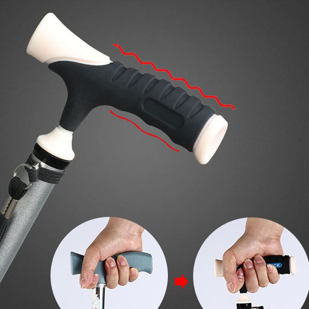 Muletas for Ancianos, bastón Antideslizante for fracturas, bastón for Caminar, Cuatro Patas, Ligero, for Mujeres jóvenes