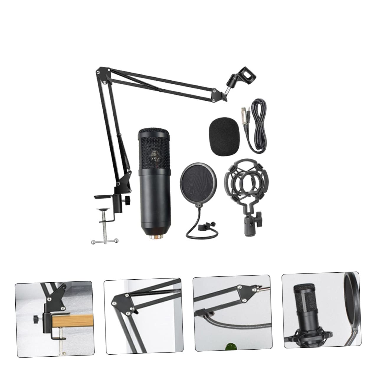 Abaodam Cardioid Condenser Microphone for Streaming White Gaming Microphone Random Color