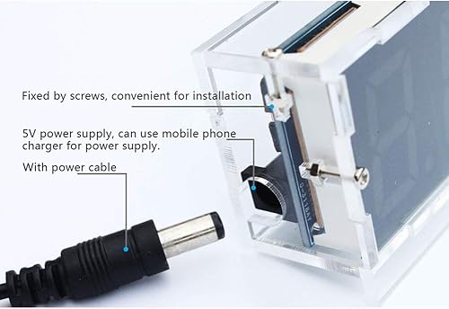 Miniatura 4 de Kit de reloj digital LED de 4 dígitos, reloj electrónico LED con visualización de horatemperaturafecha, control de luz, reloj digital simple para