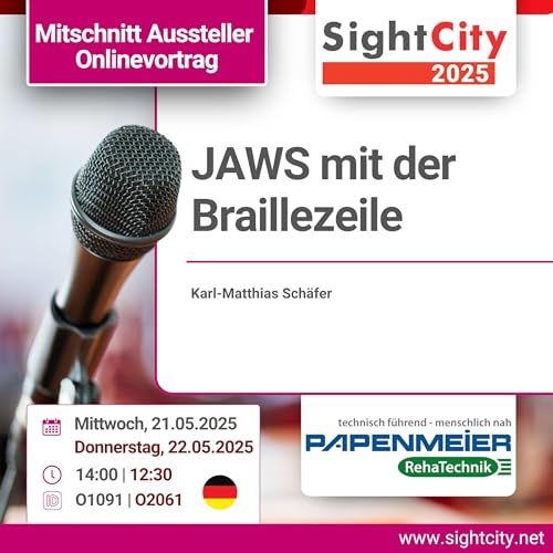 SightCity 2025: JAWS mit der Braillezeile (O1091 | O2061)