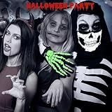 Kostium męski Żniwiarz, na Halloween, z peleryną na Halloween, kosą, szkieletową maską na twarz, rękawiczka, na Halloween, imprezę, dekoracja, cosplay, karnawał (peleryna 140 cm długości, dla