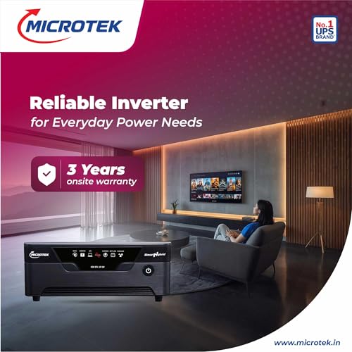 Image of Microtek Inverter with Lithium Battery Combo for Home, Office & Shops | Smart Hybrid NEW 1075 12V Pure Sine Wave 925VA +12.8V 100Ah (LithiumBattery) | 36M Inverter, 60M Battery Warranty