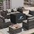 Rectangular Fire Pit Cover 42x24x24 Inch - Outdoor Waterproof Heavy Duty 600D Propane Gas Fire Table Cover, Fade & Weather Resistant for Patio Firepit Protection