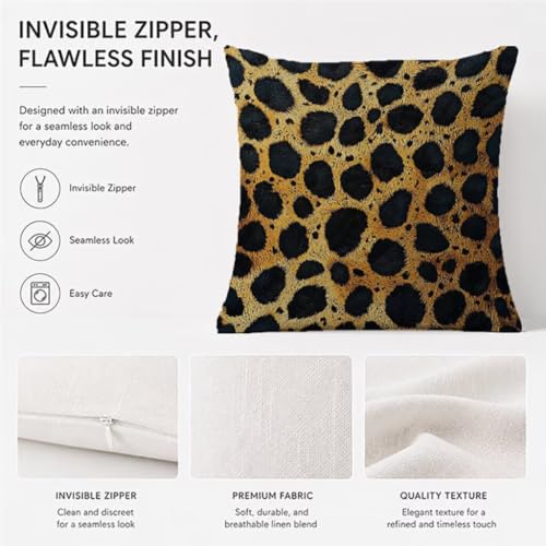 Fundas cojines exterior impermeable 50x50 lino estampado leopardo para sofá 6