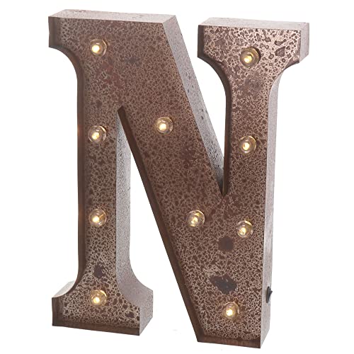 Barnyard Designs Metal Marquee Letter N Light Up Wall Initial Wedding, Home and Bar...