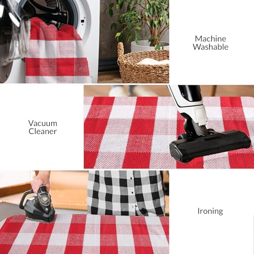 Tapete decorativo rojo y blanco 3x5 pies HOMEMONDE miniatura 6