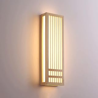 Wabi Sabi Modern Decoration Entryway Deco LED Rustic Wood Wall Sconce Indoor Hallway Wall Light Long Linear Lighting Fixture ​Japanese Vintage Wall Mounted Lamp for Bedroom Bedside Living Room