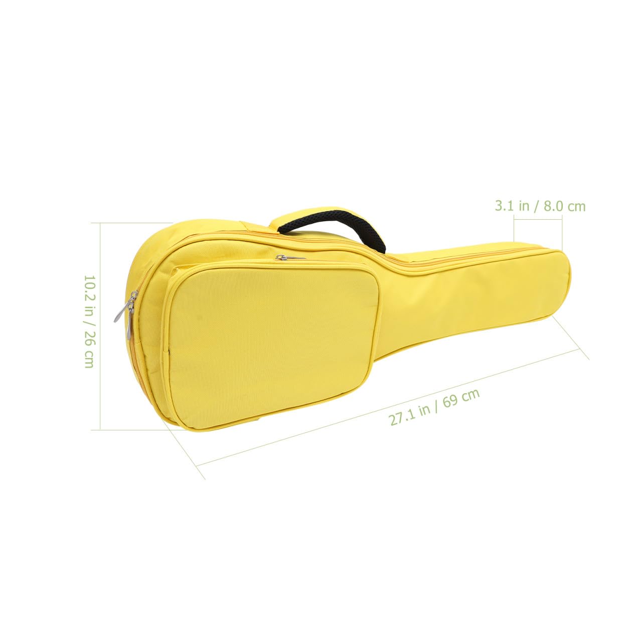 VANZACK Oxford Stoff Ukulelentasche mit Großer Kapazität und Gepolstertem Innenfutter Tragbare Gelbe Tasche für 26-27 Zoll Ukulele für Reisen und Aufbewahrung