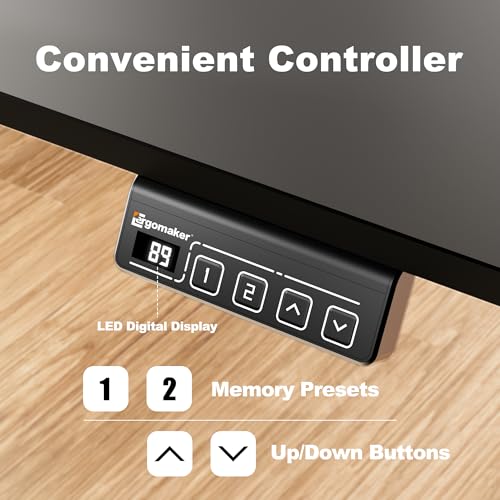 Image of ERGOMAKER Electric Standing Desk 140x60cm (55.1 inchx23.6 inch), Height Adjustable Sit Stand Desk with Splice Board for Home Office, Computer Desk Memory Preset (Black Frame + Black Desktop)