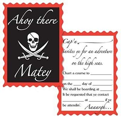 Pirate Party Invitations envelopes included