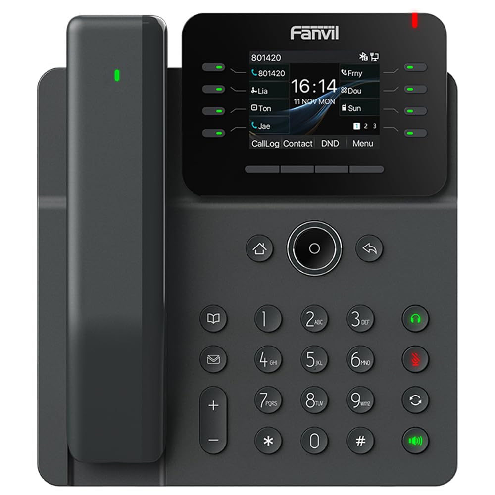 Fanvil V62 Pro Prime Business IP Phone, 2.8 Color Screen, HAC Wireless handset, 12 SIP Lines