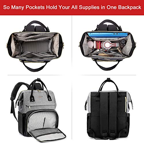 LOVEVOOK-Laptop-Backpack-for-Women-Fashion-Business-Computer-Backpacks-Travel-Bags-Purse-Student-Bookbag-Teacher-Doctor-Nurse-Work-Backpack-with-USB-Port-Fits-156-Inch-Laptop-Grey-Black