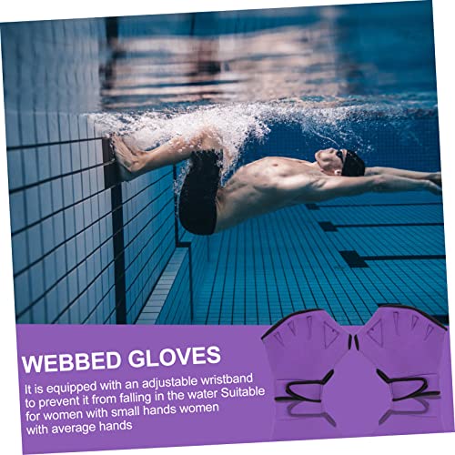 Sosoport 3 Pares Luvas De Natação Luvas Roxas Luvas De Natação Para Piscina Luvas De Exercício De Ág
