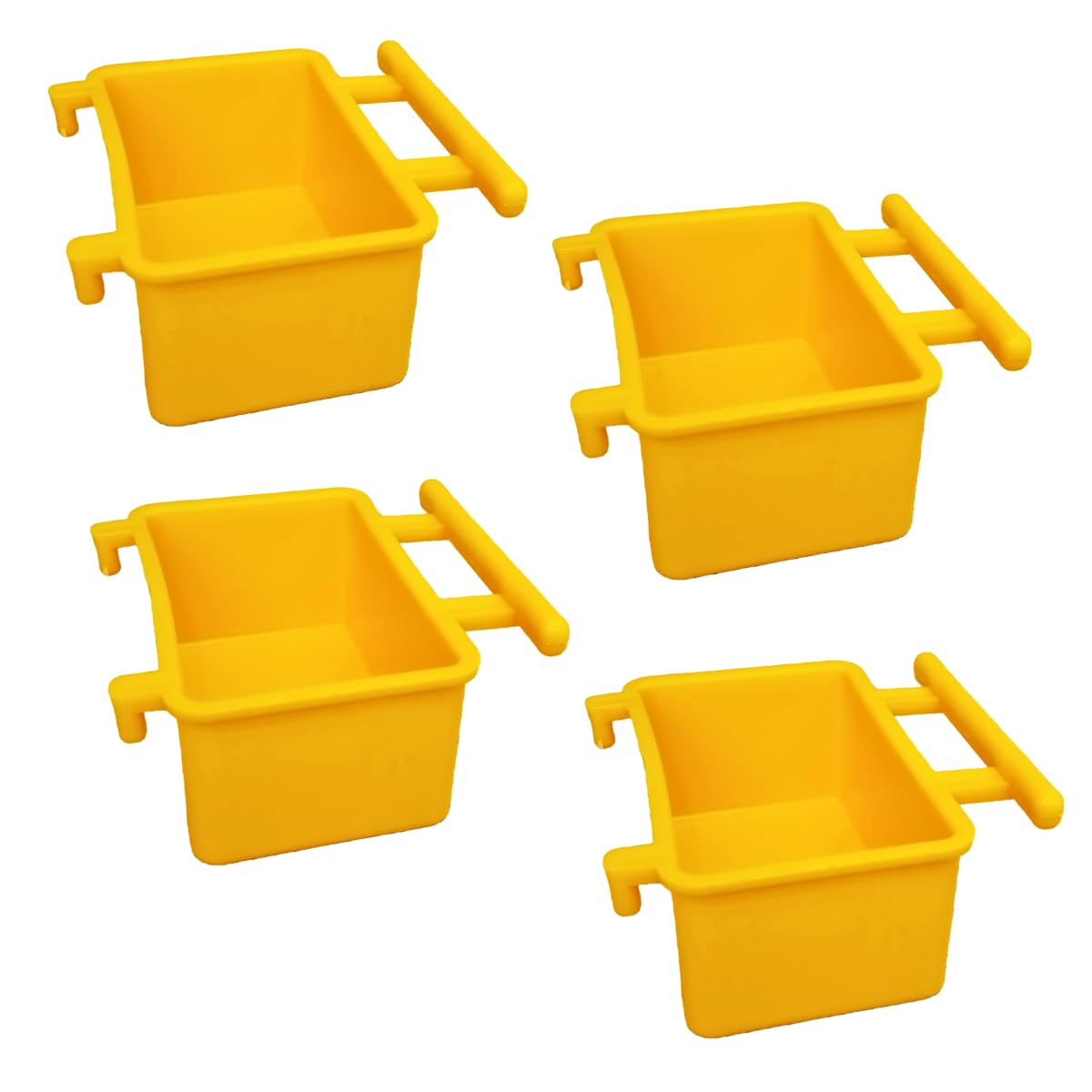 Small Size Bird Cage Food & Water Feeder Bowl, 100ml, 4 Pieces, Plastic Feeding or Drinking Cup for Budgies, Love Birds, Finches, Cockatiel, Pigeon etc Under 99