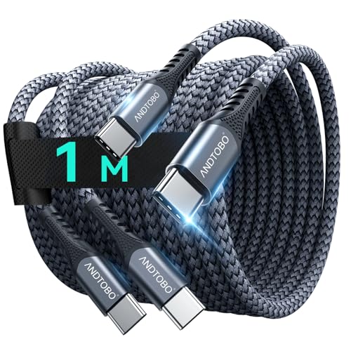USB C�P�[�u���y2�{�Z�b�g�zANDTOBO PD�Ή� 60W�}���[�d �^�C�vc �P�[�u�� ���ϋv�i�C���� iPhone 16 �[�d�P�[�u���AiPhone 15 �[�d�P�[�u�� MacbookPro�AiPad Pro/Air�AGalaxy�ASony�APix